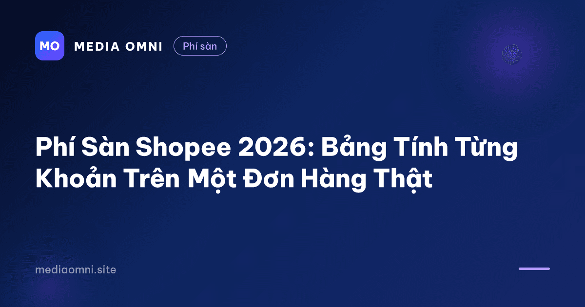 Phí Sàn Shopee 2026: Bảng Tính Từng Khoản Trên Một Đơn Hàng Thật — Media Omni