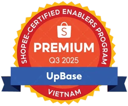 Chứng nhận Shopee-Certified Enablers Program hạng Premium quý 3/2025 cấp cho UpBase Việt Nam